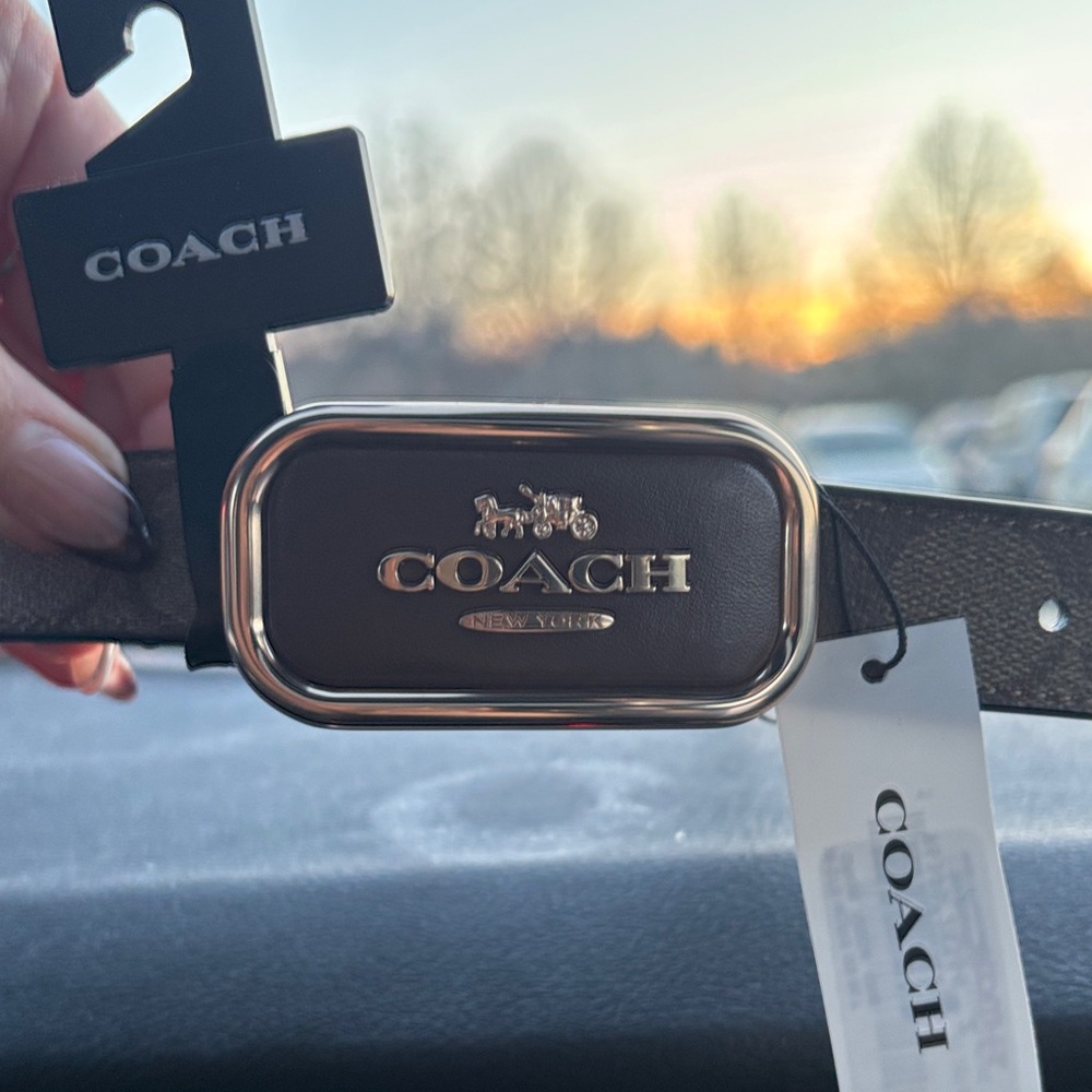 Coach Dark Brown Leather Belt